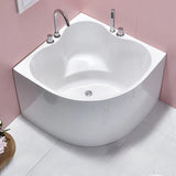 31.5″ Irregular Corner Tub - Deep Soaking, Modern Acrylic Bathtub Step