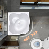 31.5″ Irregular Corner Tub - Deep Soaking, Modern Acrylic Bathtub Step