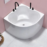 31.5″ Irregular Corner Tub - Deep Soaking, Modern Acrylic Bathtub Step