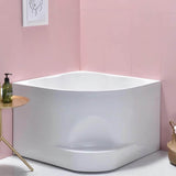 31.5″ Irregular Corner Tub - Deep Soaking, Modern Acrylic Bathtub Step