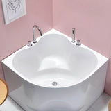 31.5″ Irregular Corner Tub - Deep Soaking, Modern Acrylic Bathtub Step