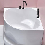 31.5″ Irregular Corner Tub - Deep Soaking, Modern Acrylic Bathtub Step