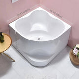 31.5″ Irregular Corner Tub - Deep Soaking, Modern Acrylic Bathtub Step