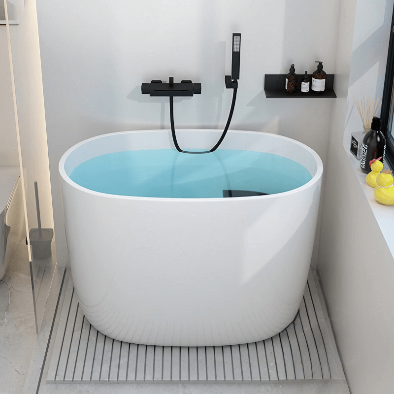 31.5" Oval Soaking Bathtub - Modern Acrylic Freestanding Design