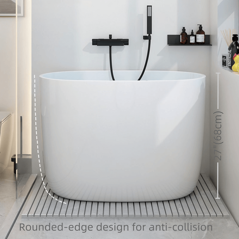 31.5" Oval Soaking Bathtub - Modern Acrylic Freestanding Design