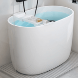 31.5" Oval Soaking Bathtub - Modern Acrylic Freestanding Design