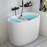 31.5" Oval Soaking Bathtub - Modern Acrylic Freestanding Design