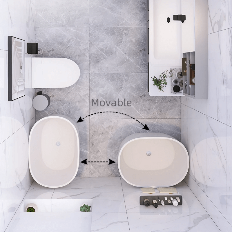 31.5" Oval Soaking Bathtub - Modern Acrylic Freestanding Design