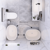 31.5" Oval Soaking Bathtub - Modern Acrylic Freestanding Design