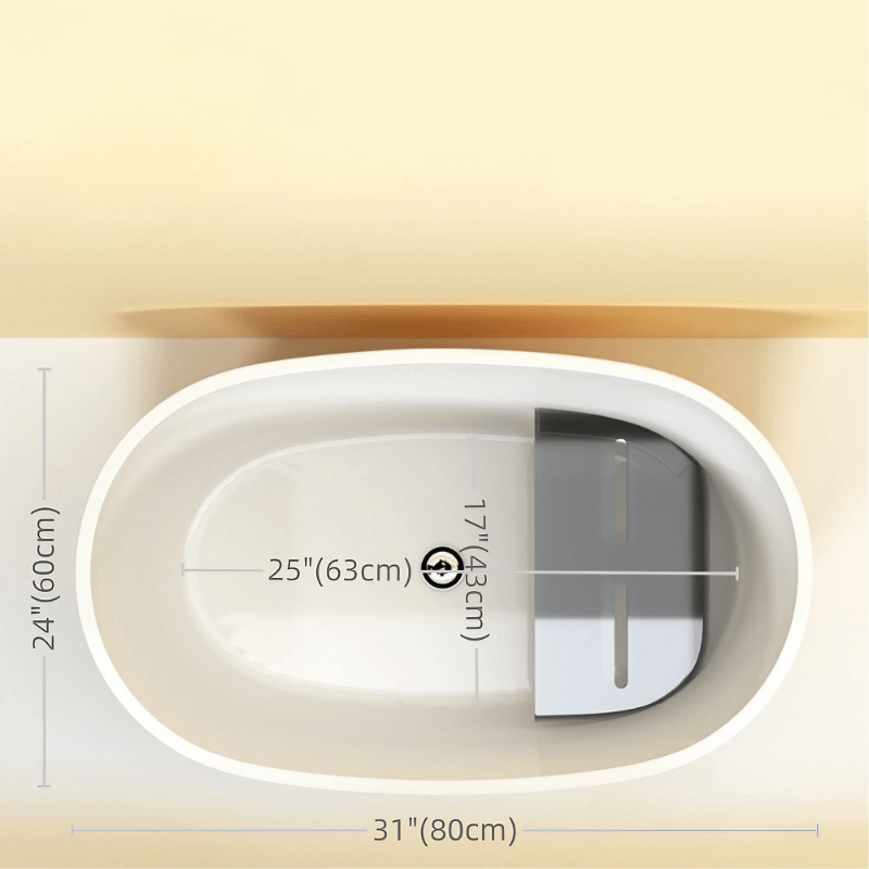 31.5" Oval Soaking Bathtub - Modern Acrylic Freestanding Design
