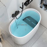 31.5" Oval Soaking Bathtub - Modern Acrylic Freestanding Design