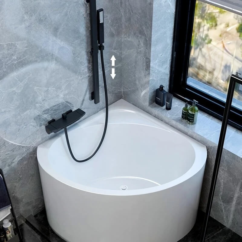 31.5″ Sector Shaped Acrylic Corner Tub - Deep Soaking, Modern Style, Standalone