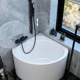 31.5″ Sector Shaped Acrylic Corner Tub - Deep Soaking, Modern Style, Standalone