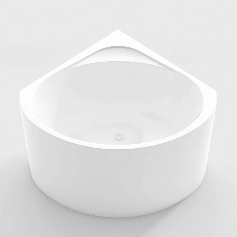 31.5″ Sector Shaped Acrylic Corner Tub - Deep Soaking, Modern Style, Standalone