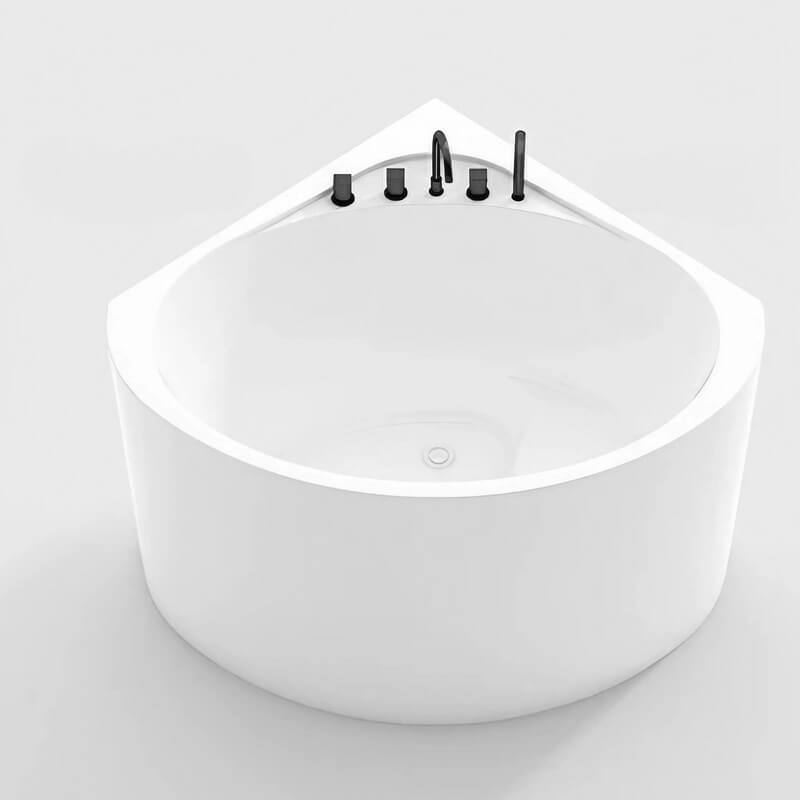 31.5″ Sector Shaped Acrylic Corner Tub - Deep Soaking, Modern Style, Standalone