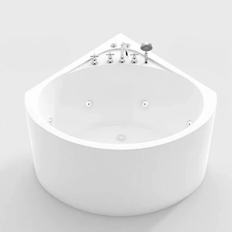 31.5″ Sector Shaped Acrylic Corner Tub - Deep Soaking, Modern Style, Standalone