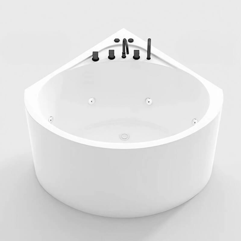 31.5″ Sector Shaped Acrylic Corner Tub - Deep Soaking, Modern Style, Standalone