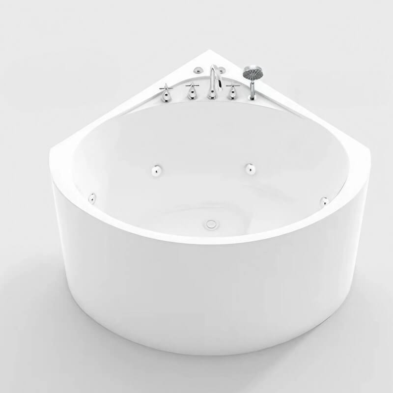 31.5″ Sector Shaped Acrylic Corner Tub - Deep Soaking, Modern Style, Standalone