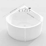 31.5″ Sector Shaped Acrylic Corner Tub - Deep Soaking, Modern Style, Standalone