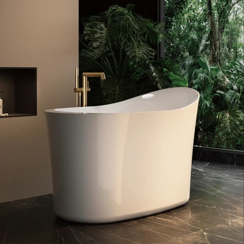 31″ Oval Deep Soaking Bathtub - Acrylic Modern Style