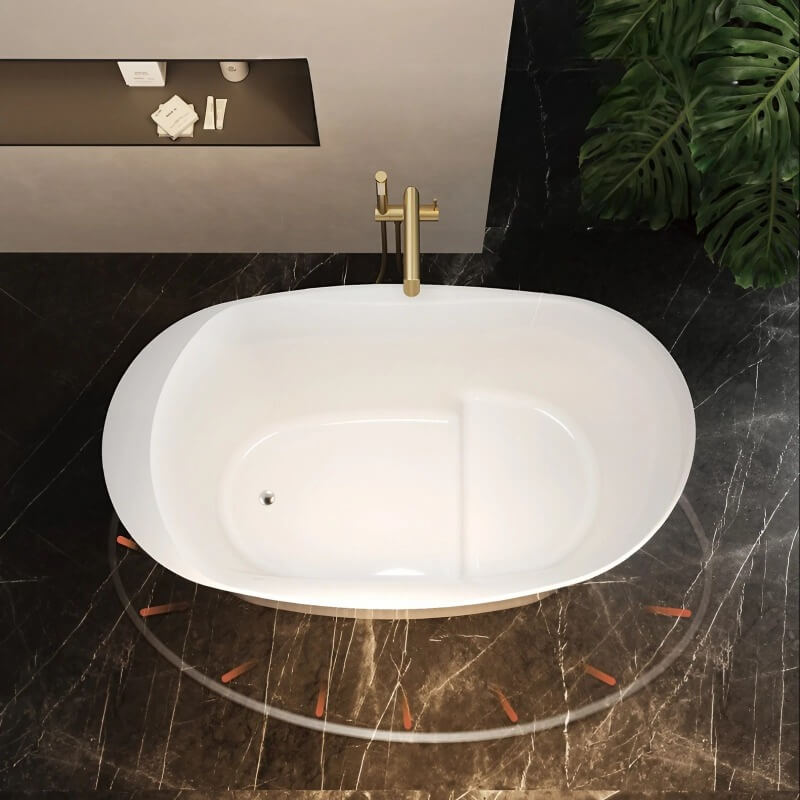 31″ Oval Deep Soaking Bathtub - Acrylic Modern Style