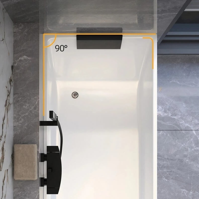 34″ Acrylic Deep Soaking Bathtub - Rectangle Modern Style