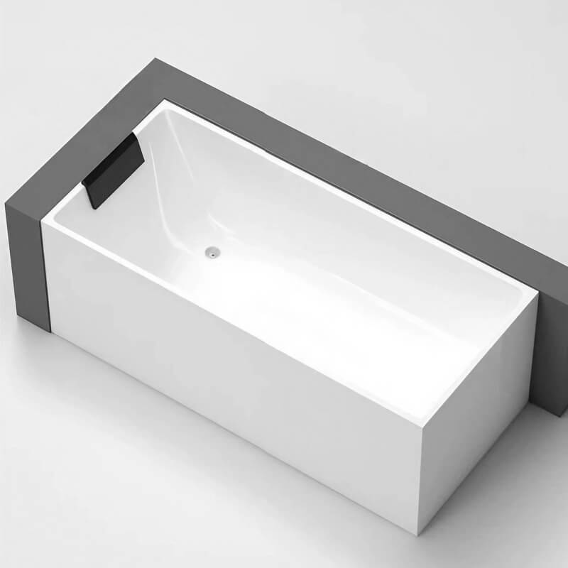 34″ Acrylic Deep Soaking Bathtub - Rectangle Modern Style