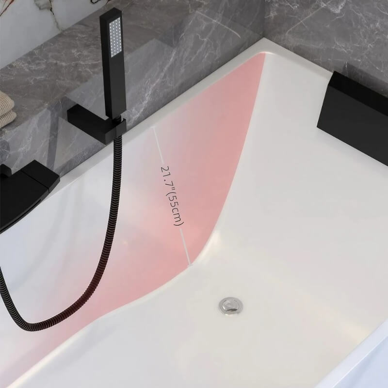 34″ Acrylic Deep Soaking Bathtub - Rectangle Modern Style