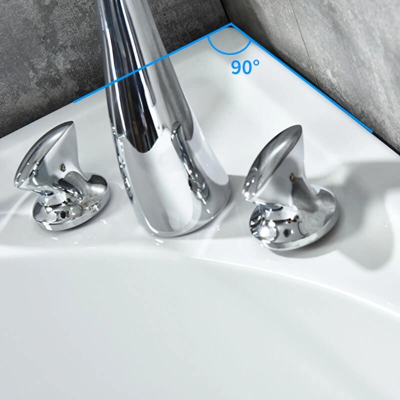 35.43″ Corner Tub - Standalone Modern Irregular Deep Soaking Acrylic Bath