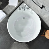 35.43″ Corner Tub - Standalone Modern Irregular Deep Soaking Acrylic Bath