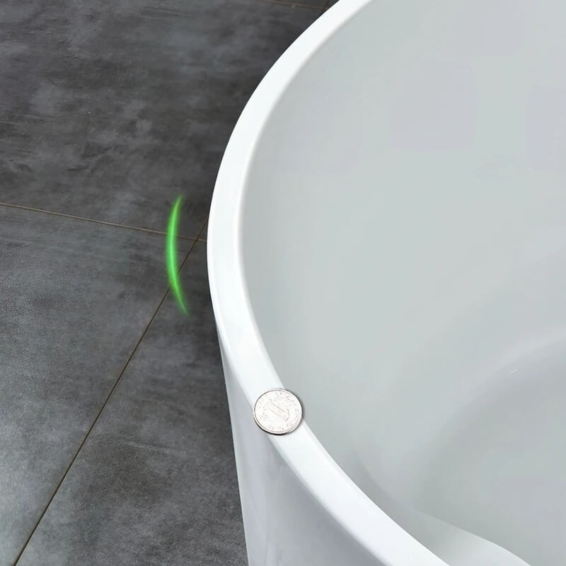35.43″ Corner Tub - Standalone Modern Irregular Deep Soaking Acrylic Bath