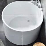 35.43″ Corner Tub - Standalone Modern Irregular Deep Soaking Acrylic Bath