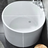 35.43″ Corner Tub - Standalone Modern Irregular Deep Soaking Acrylic Bath