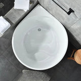 35.43″ Corner Tub - Standalone Modern Irregular Deep Soaking Acrylic Bath