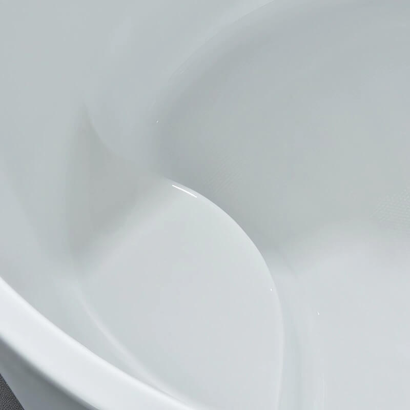 35.43″ Corner Tub - Standalone Modern Irregular Deep Soaking Acrylic Bath