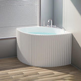 35.43″ Sector Shape Deep Soaking Corner Tub - Standalone, Modern Acrylic