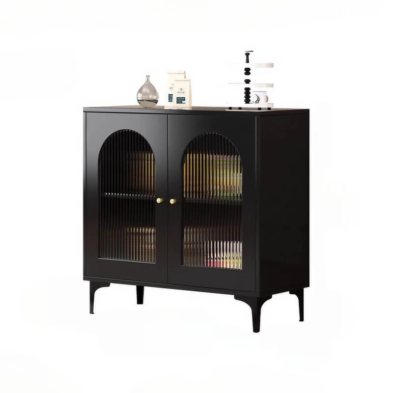 35.4" Vintage Black Sideboard - Engineered Wood with Drawers, Shelves, Doors Included