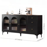 35.4" Vintage Black Sideboard - Engineered Wood with Drawers, Shelves, Doors Included