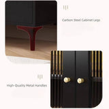 35.4" Vintage Black Sideboard - Engineered Wood with Drawers, Shelves, Doors Included