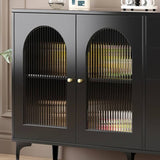 35.4" Vintage Black Sideboard - Engineered Wood with Drawers, Shelves, Doors Included