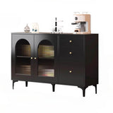 35.4" Vintage Black Sideboard - Engineered Wood with Drawers, Shelves, Doors Included