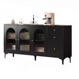 35.4" Vintage Black Sideboard - Engineered Wood with Drawers, Shelves, Doors Included