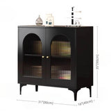 35.4" Vintage Black Sideboard - Engineered Wood with Drawers, Shelves, Doors Included