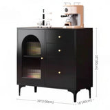 35.4" Vintage Black Sideboard - Engineered Wood with Drawers, Shelves, Doors Included