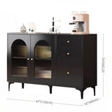 35.4" Vintage Black Sideboard - Engineered Wood with Drawers, Shelves, Doors Included
