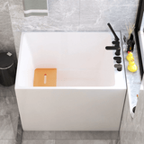 39.4″ Back To Wall Modern Rectangle Japanese Soaking Bathtub - Acrylic