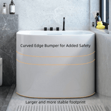 39.4″ Back To Wall Whirlpool Acrylic Soaking Bathtub - Japanese Style - Modern