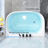 39.4″ Back To Wall Whirlpool Acrylic Soaking Bathtub - Japanese Style - Modern