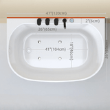 39.4″ Back To Wall Whirlpool Acrylic Soaking Bathtub - Japanese Style - Modern