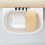 39.4″ Back To Wall Whirlpool Acrylic Soaking Bathtub - Japanese Style - Modern